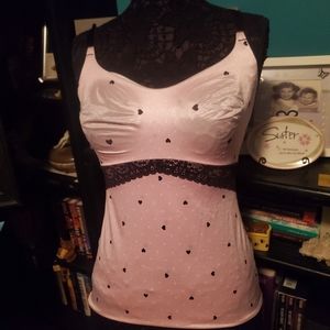Ruby Ribbon lace embellished heart/valentines shapewear cami zz 38